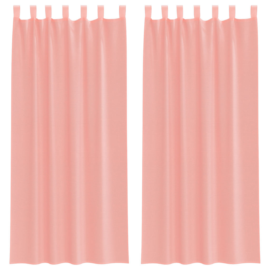 Tende in Voile con Passanti 2 pz Rosa 140x245 cm 4102289