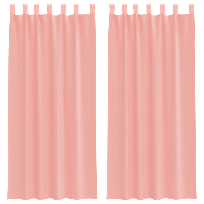 Tende in Voile con Passanti 2 pz Rosa 140x245 cm 4102289
