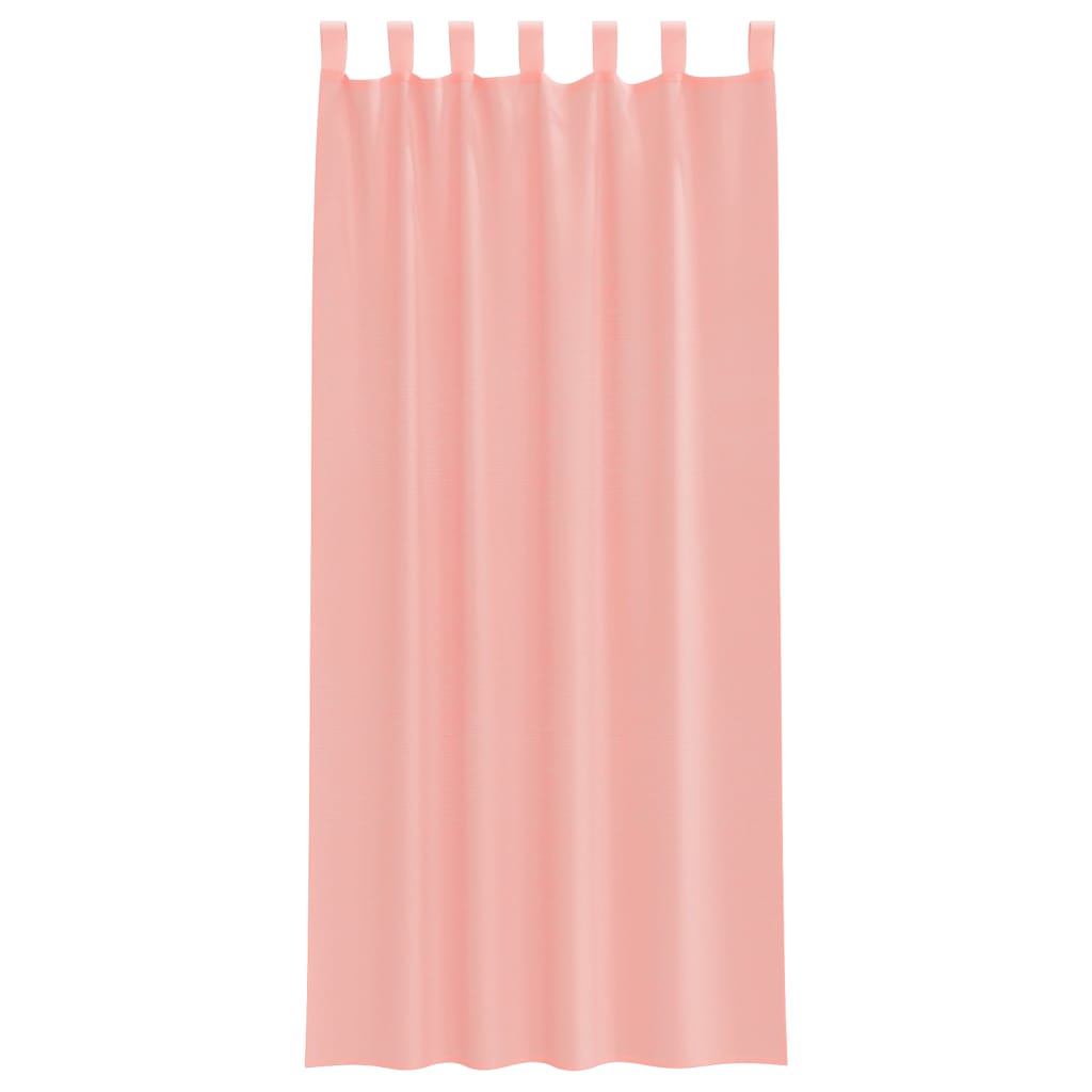 Tende in Voile con Passanti 2 pz Rosa 140x245 cm 4102289