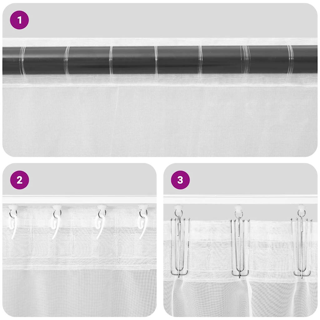 Tende in Voile con Passanti 2 pz Rosa 140x245 cm 4102289