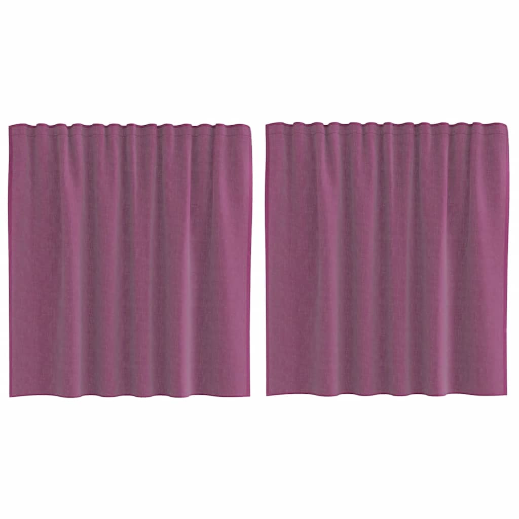 Tende in Voile con Passanti 2 pz Viola 140x140 cm 4102291