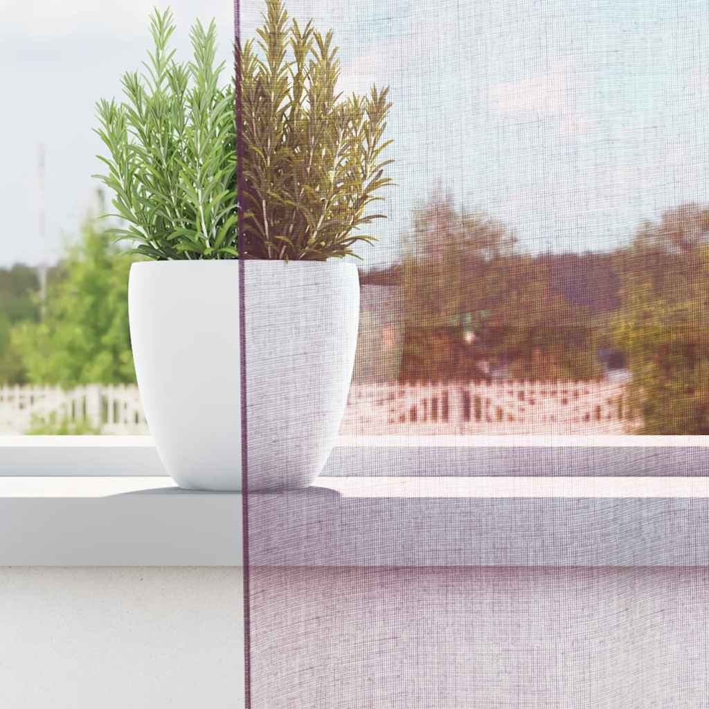 Tende in Voile con Passanti 2 pz Viola 140x140 cm 4102291