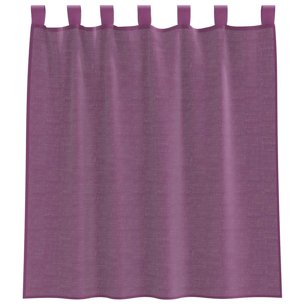 Tende in Voile con Passanti 2 pz Viola 140x140 cm 4102291