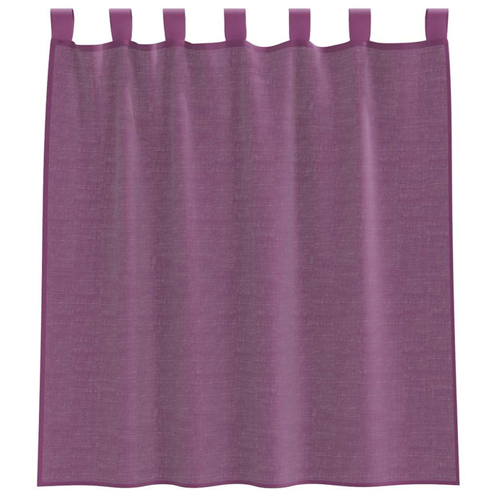 Tende in Voile con Passanti 2 pz Viola 140x140 cm 4102291
