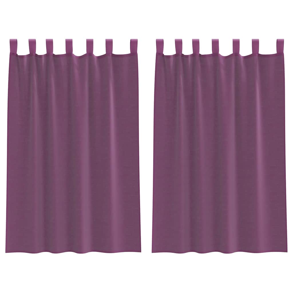 Tende in Voile con Passanti 2 pz Viola 140x175 cm 4102292