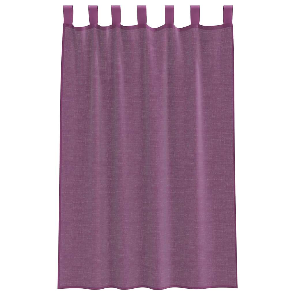 Tende in Voile con Passanti 2 pz Viola 140x175 cm 4102292