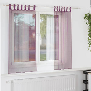 Tende in Voile con Passanti 2 pz Viola 140x175 cm 4102292