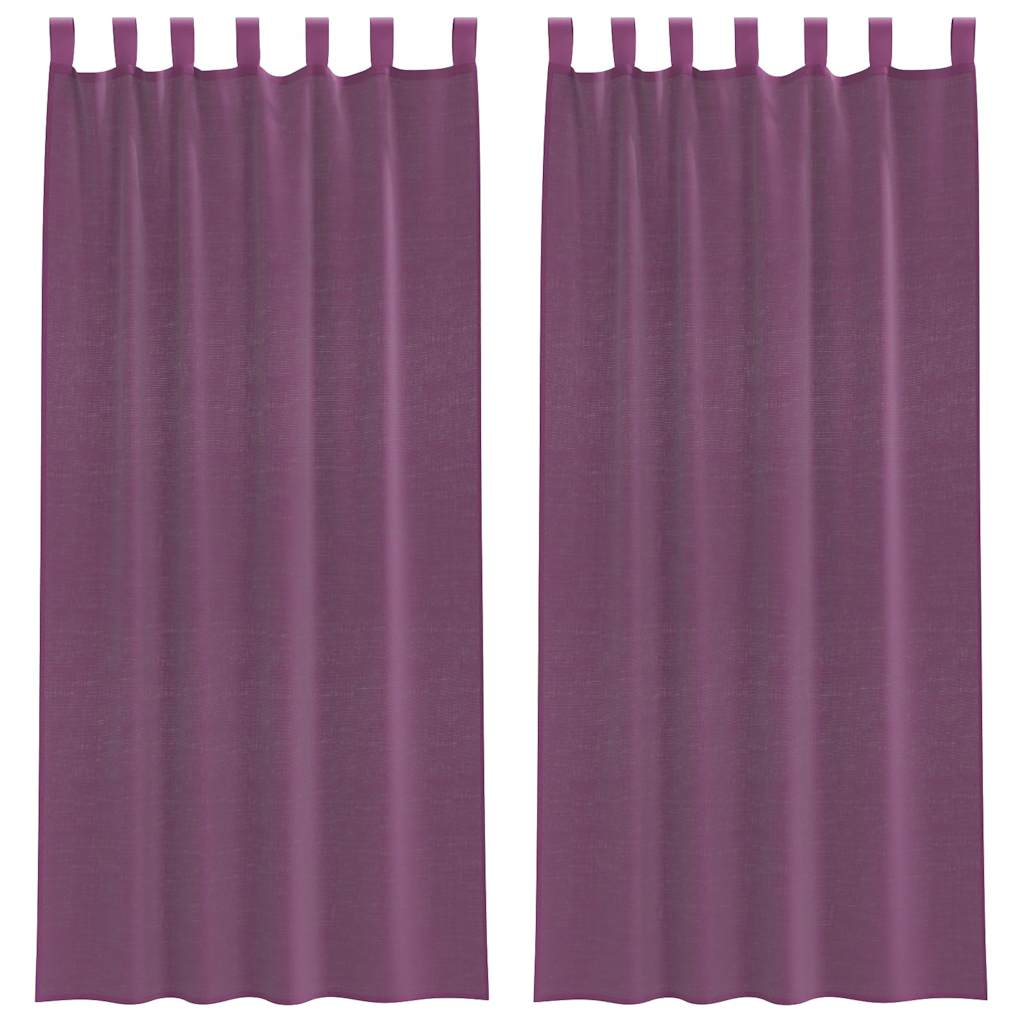 Tende in Voile con Passanti 2 pz Viola 140x245 cm 4102294