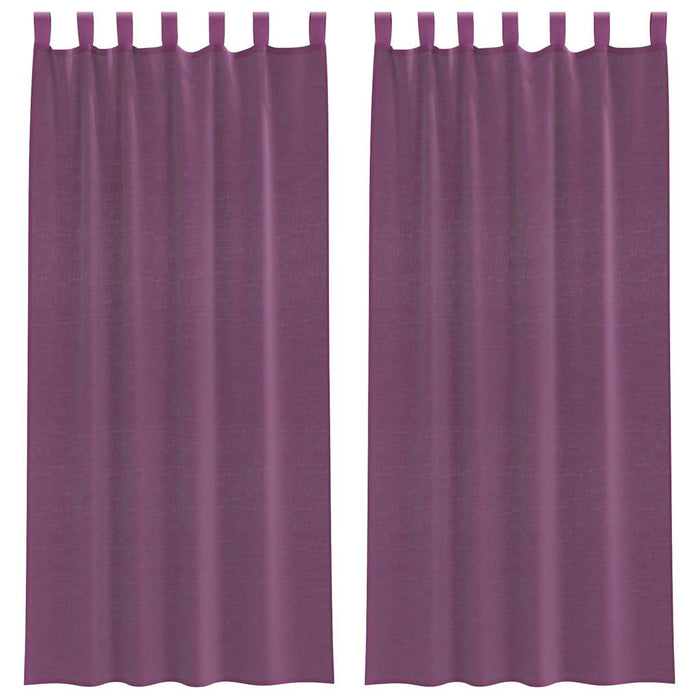 Tende in Voile con Passanti 2 pz Viola 140x245 cm 4102294