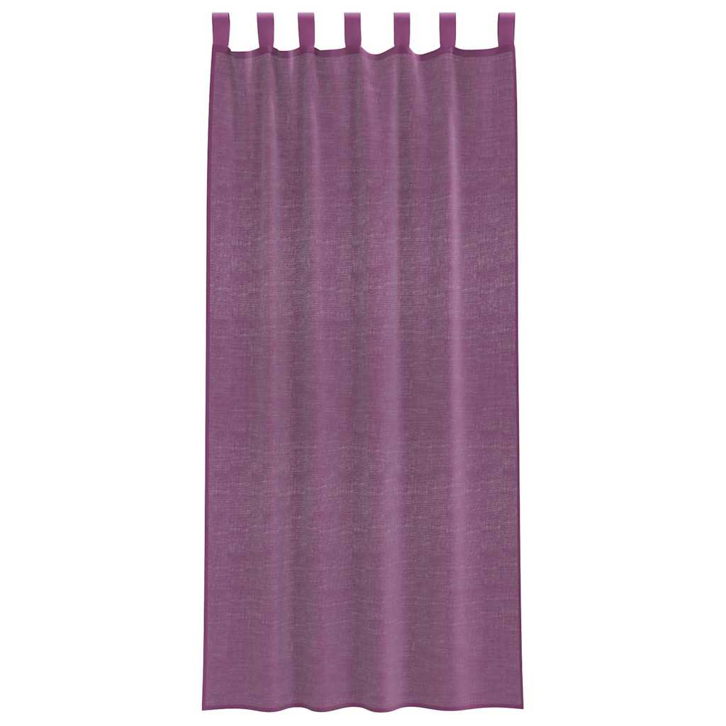 Tende in Voile con Passanti 2 pz Viola 140x245 cm 4102294