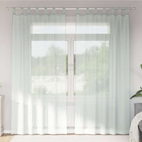Tende in Voile con Passanti 2 pz Grigio Chiaro 140x245 cm 4102299