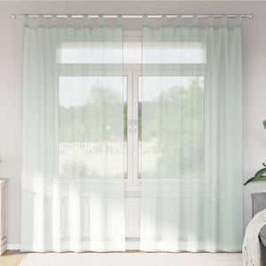 Tende in Voile con Passanti 2 pz Grigio Chiaro 140x245 cm 4102299