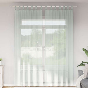 Tende in Voile con Passanti 2 pz Grigio Chiaro 140x260 cm 4102300