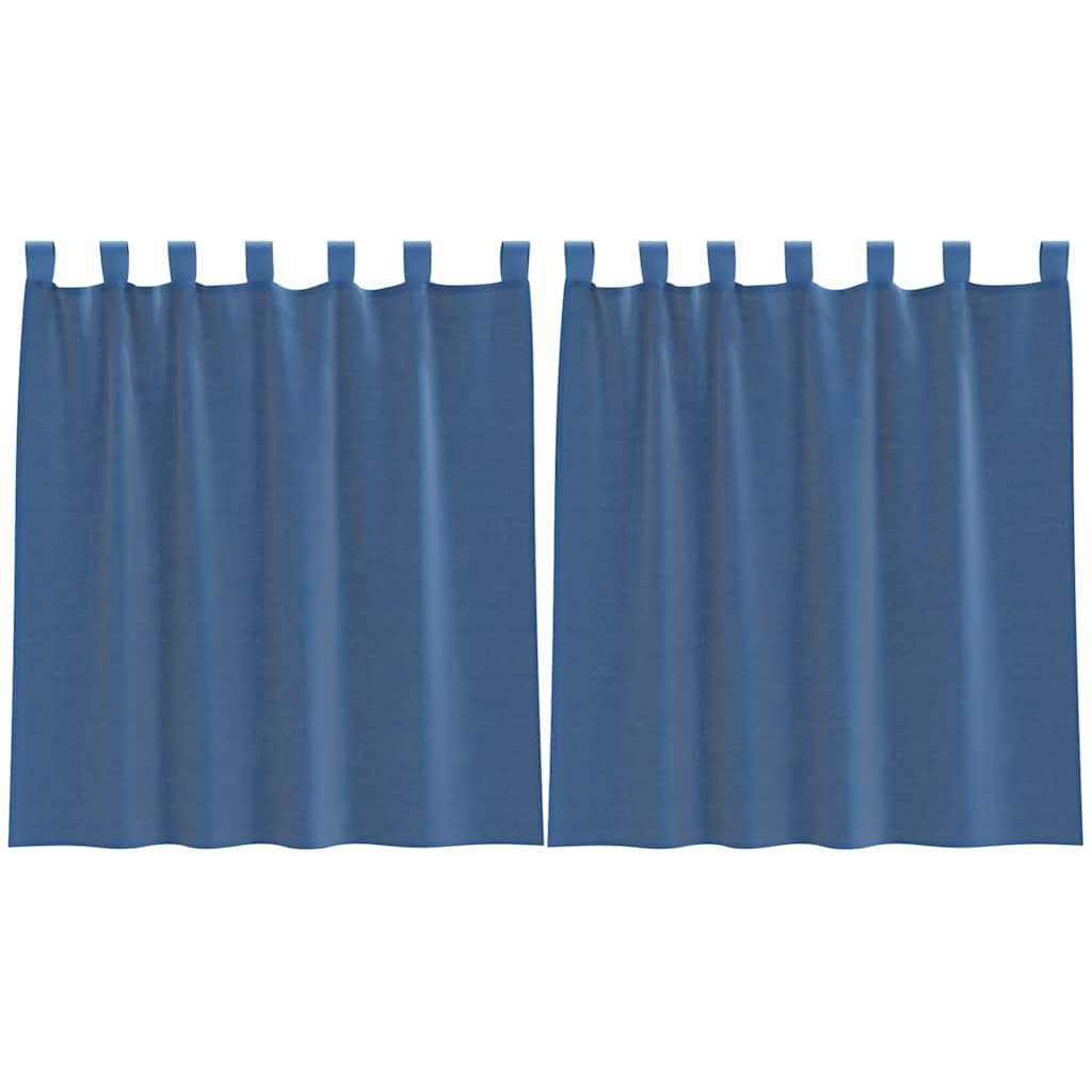 Tende in Voile con Passanti 2 pz Blu Reale 140x140 cm 4102301