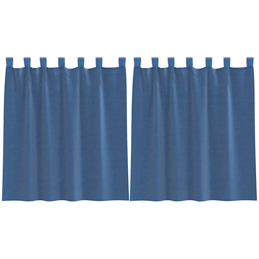 Tende in Voile con Passanti 2 pz Blu Reale 140x140 cm 4102301