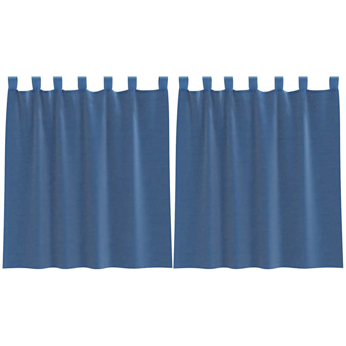 Tende in Voile con Passanti 2 pz Blu Reale 140x140 cm 4102301