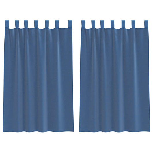 Tende in Voile con Passanti 2 pz Blu Reale 140x175 cm 4102302