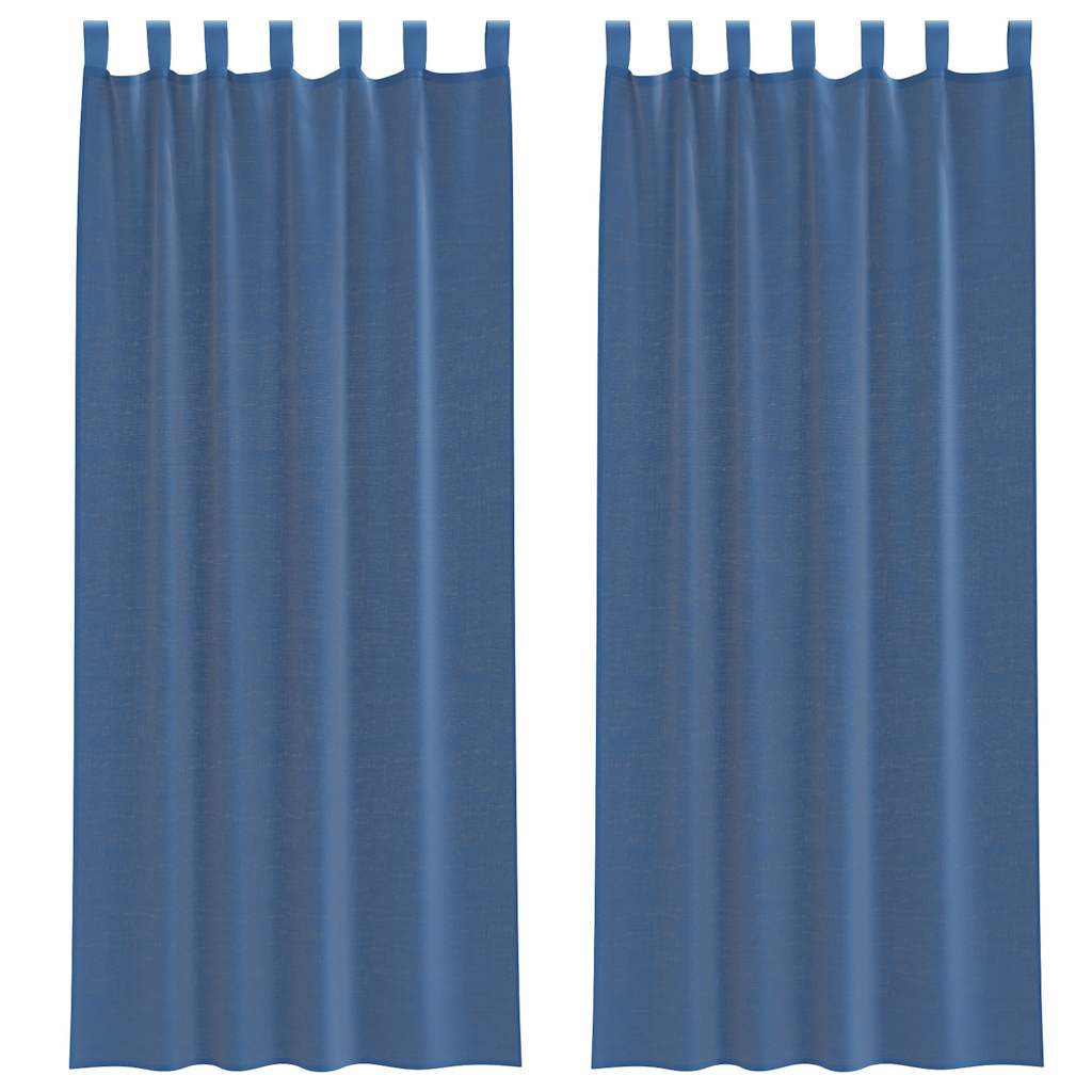 Tende in Voile con Passanti 2 pz Blu Reale 140x260 cm 4102305