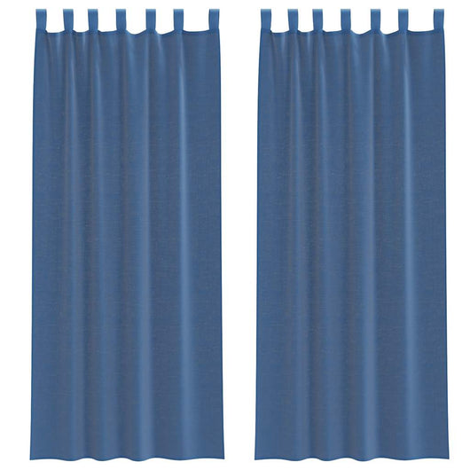 Tende in Voile con Passanti 2 pz Blu Reale 140x260 cm 4102305