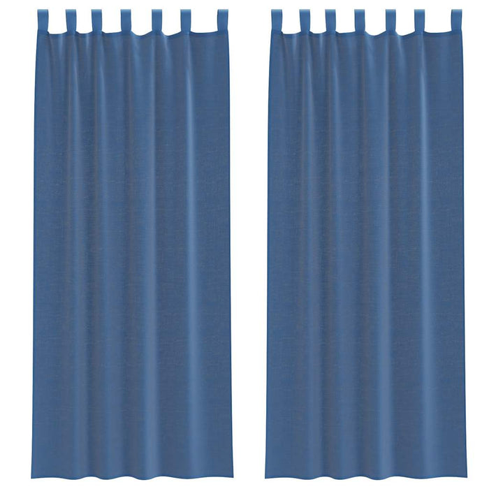 Tende in Voile con Passanti 2 pz Blu Reale 140x260 cm 4102305