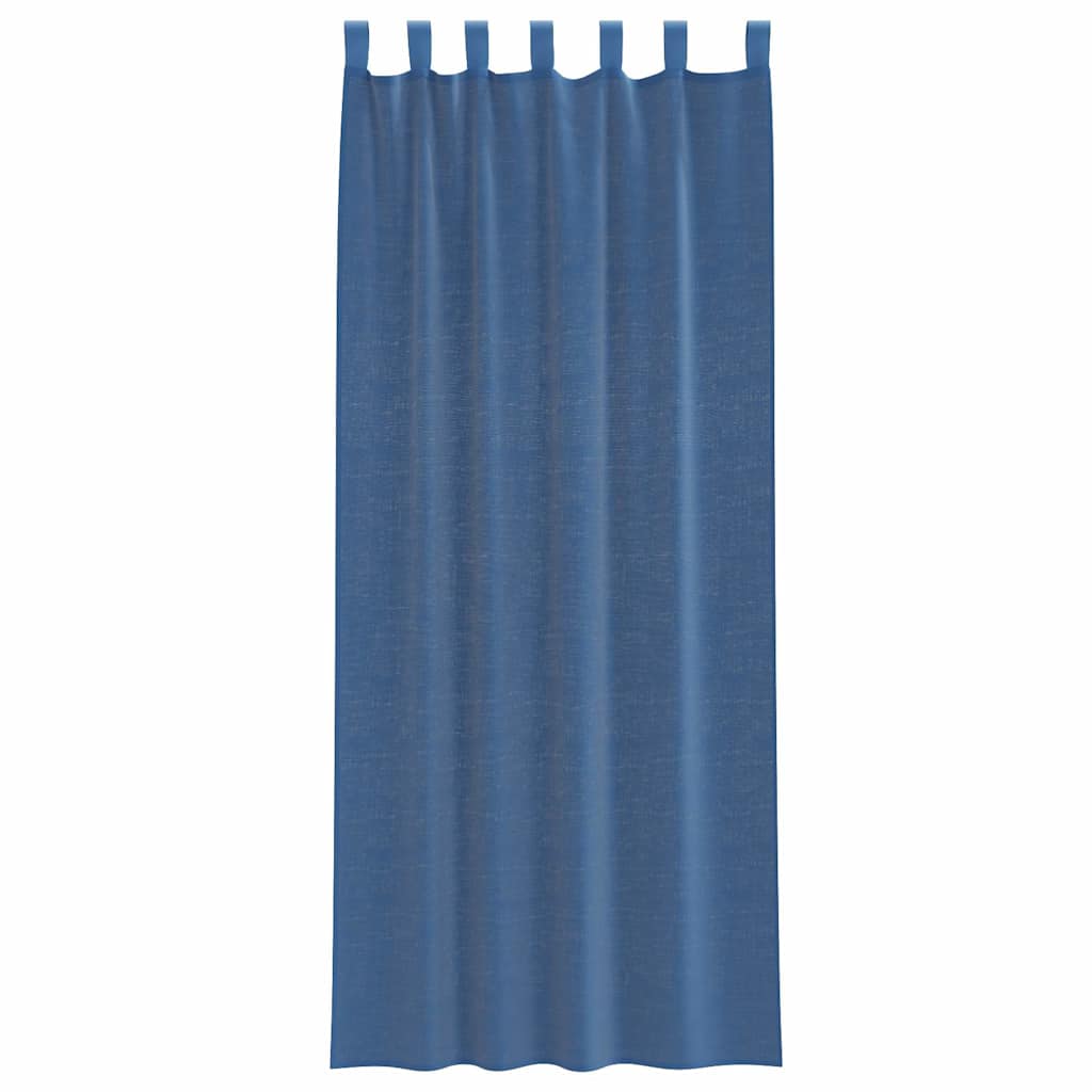 Tende in Voile con Passanti 2 pz Blu Reale 140x260 cm 4102305