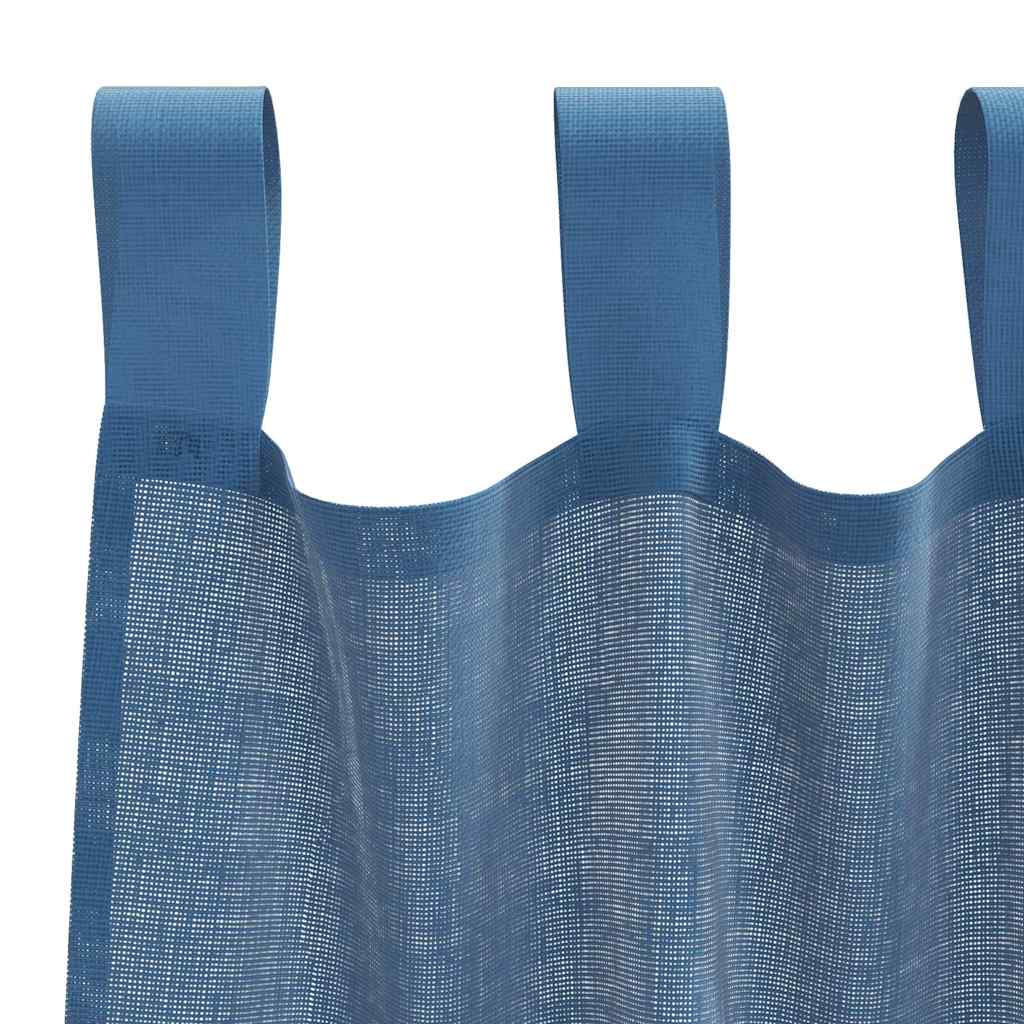 Tende in Voile con Passanti 2 pz Blu Reale 140x260 cm 4102305