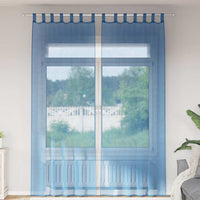Tende in Voile con Passanti 2 pz Blu Reale 140x260 cm 4102305