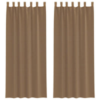 Tende in Voile con Passanti 2 pz Marrone Chiaro 140x260 cm 4102315