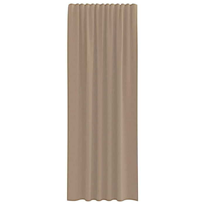 Tende in Voile con Passanti 2 pz Marrone Chiaro 140x260 cm 4102315