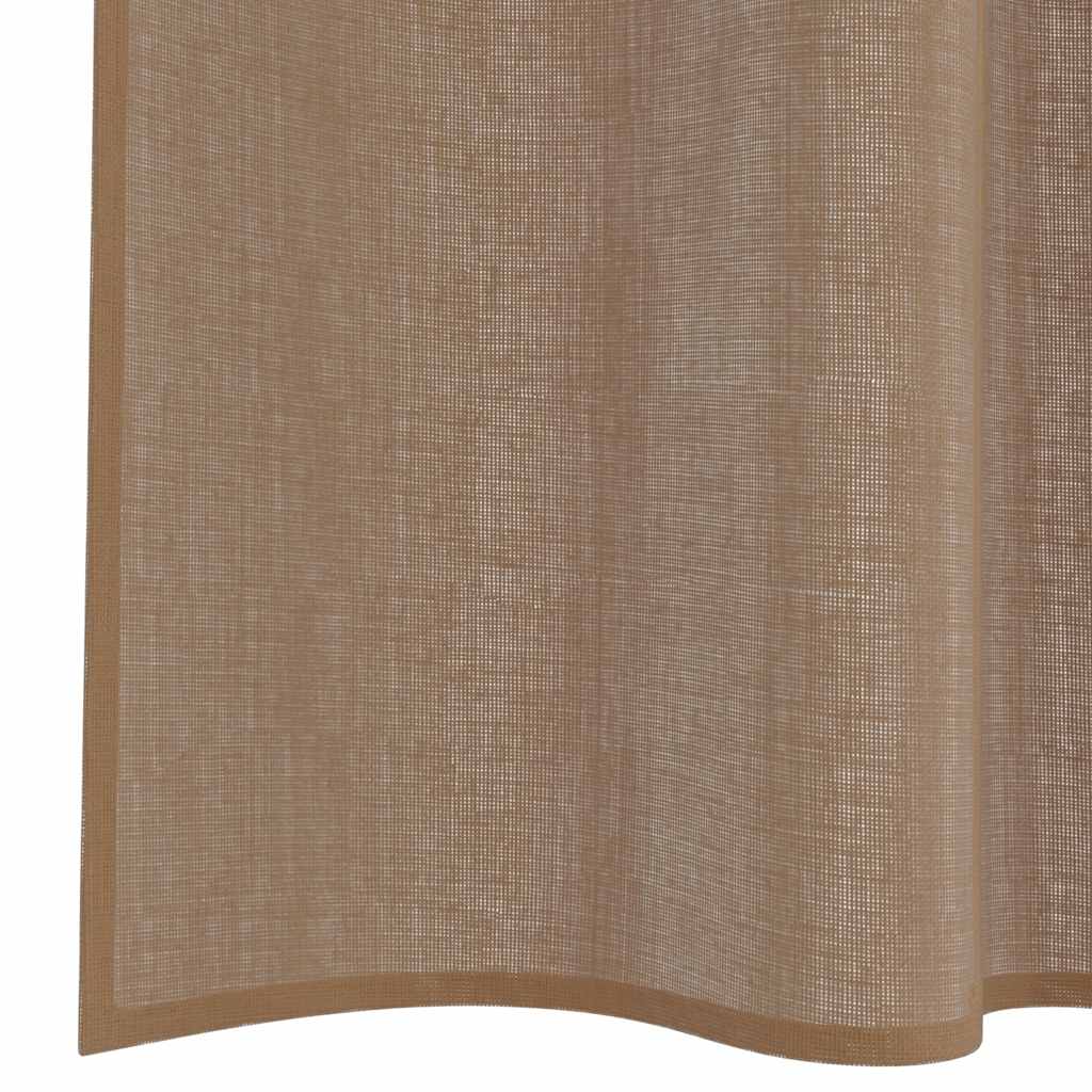 Tende in Voile con Passanti 2 pz Marrone Chiaro 140x260 cm 4102315