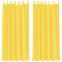 Tende in Voile con Passanti 2 pz Giallo 140x245 cm