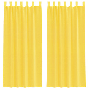 Tende in Voile con Passanti 2 pz Giallo 140x245 cm