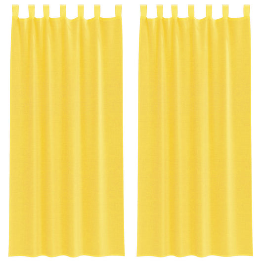 Tende in Voile con Passanti 2 pz Giallo 140x245 cm