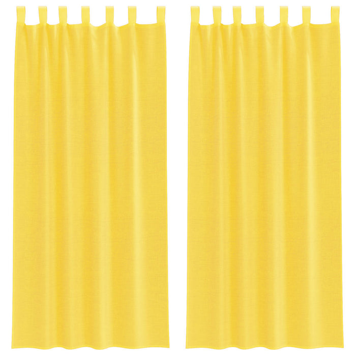 Tende in Voile con Passanti 2 pz Giallo 140x245 cm