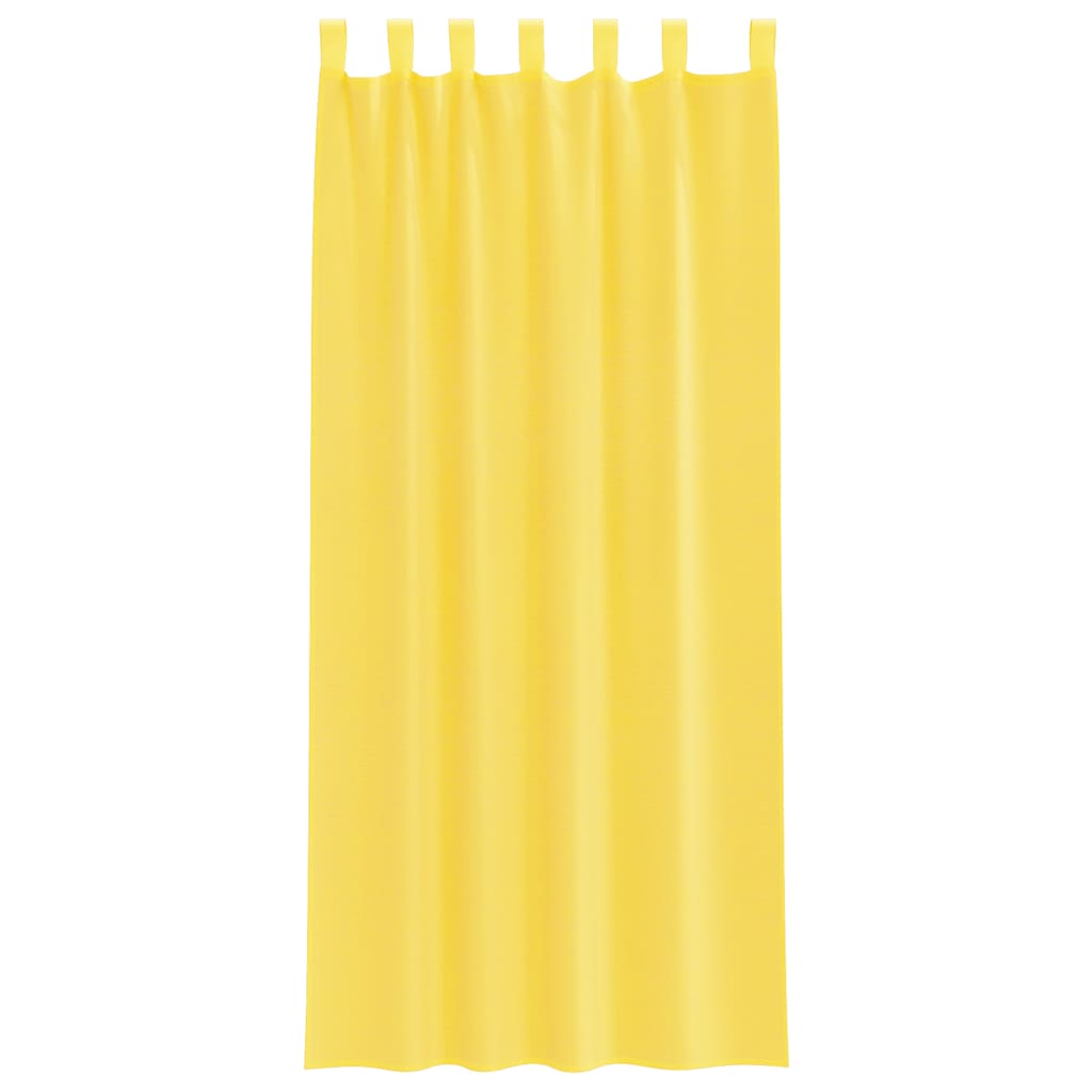Tende in Voile con Passanti 2 pz Giallo 140x245 cm