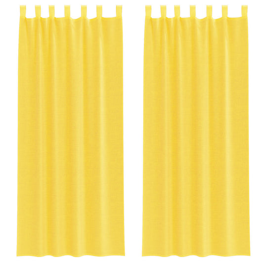 Tende in Voile con Passanti 2 pz Giallo 140x260 cm 4102320