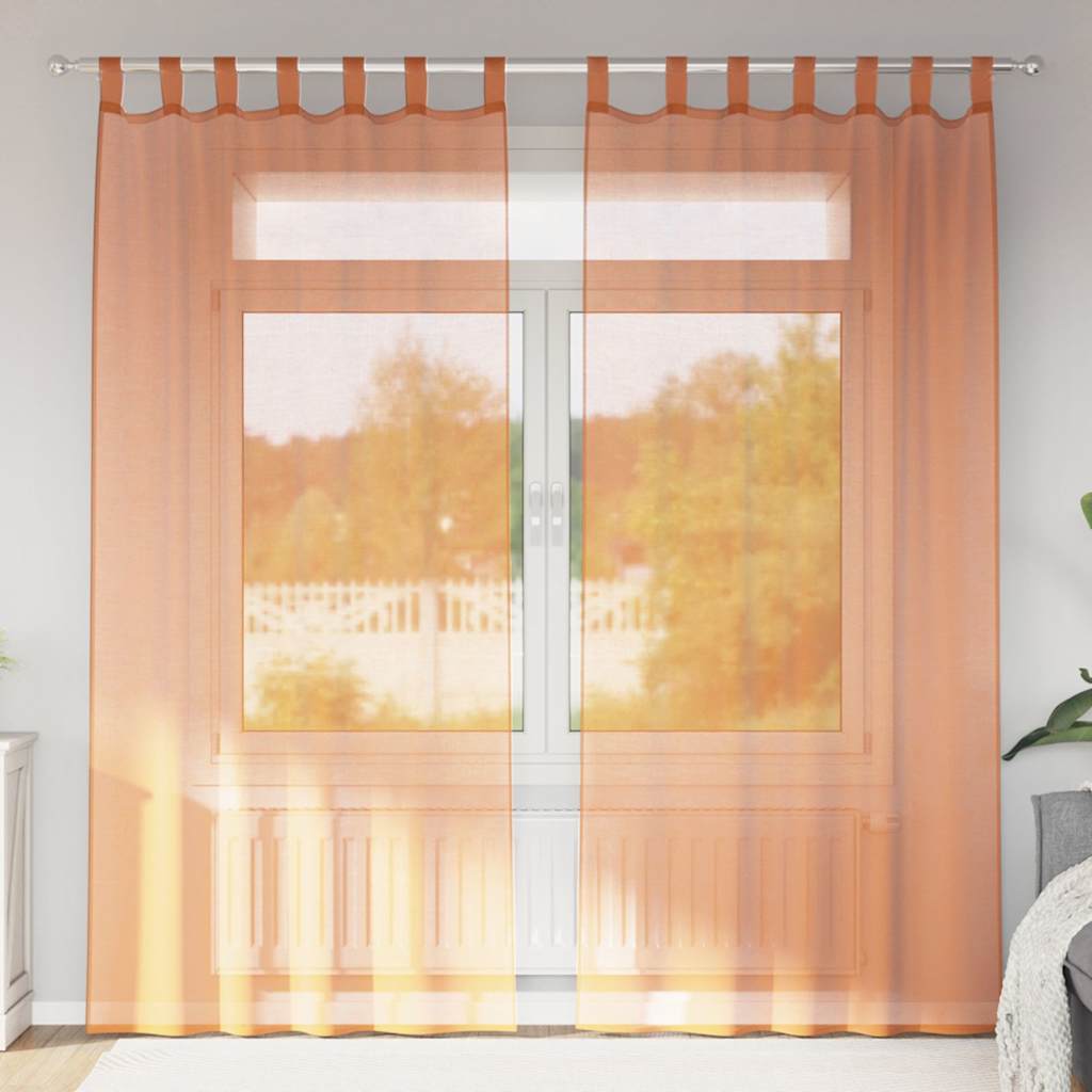 Tende in Voile con Passanti 2 pz Terracotta 140x245 cm 4102324