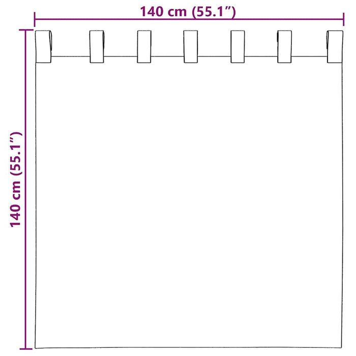 Tende in Voile con Passanti 2 pz Turchese 140x140 cm 4102326