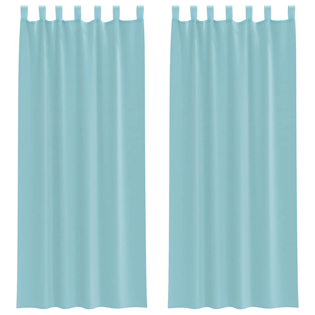 Tende in Voile con Passanti 2 pz Turchese 140x260 cm 4102330