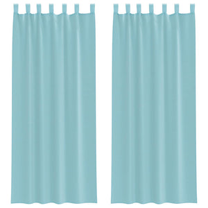 Tende in Voile con Passanti 2 pz Turchese 140x260 cm 4102330