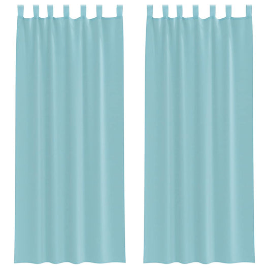 Tende in Voile con Passanti 2 pz Turchese 140x260 cm 4102330
