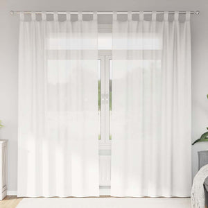 Tende in Voile con Passanti 2 pz Bianco 140x225 cm