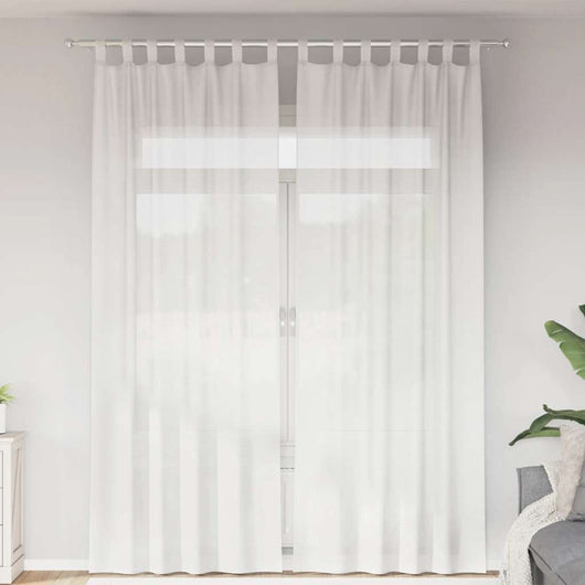 Tende in Voile con Passanti 2 pz Bianco 140x260 cm 4102335