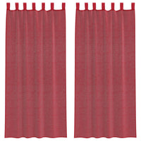 Tende in Voile con Passanti 2 pz Rosso Vino 140x245 cm 4102339