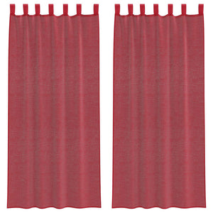 Tende in Voile con Passanti 2 pz Rosso Vino 140x245 cm 4102339