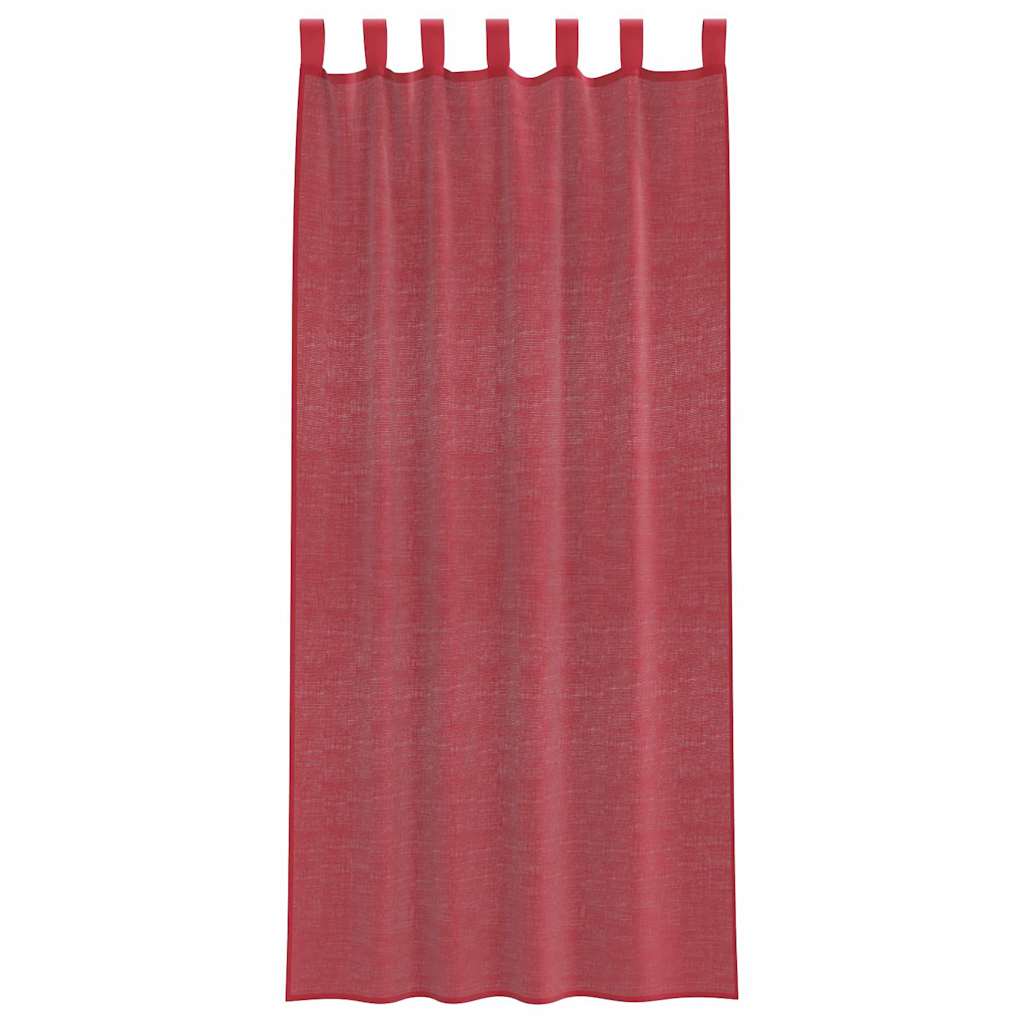Tende in Voile con Passanti 2 pz Rosso Vino 140x245 cm 4102339