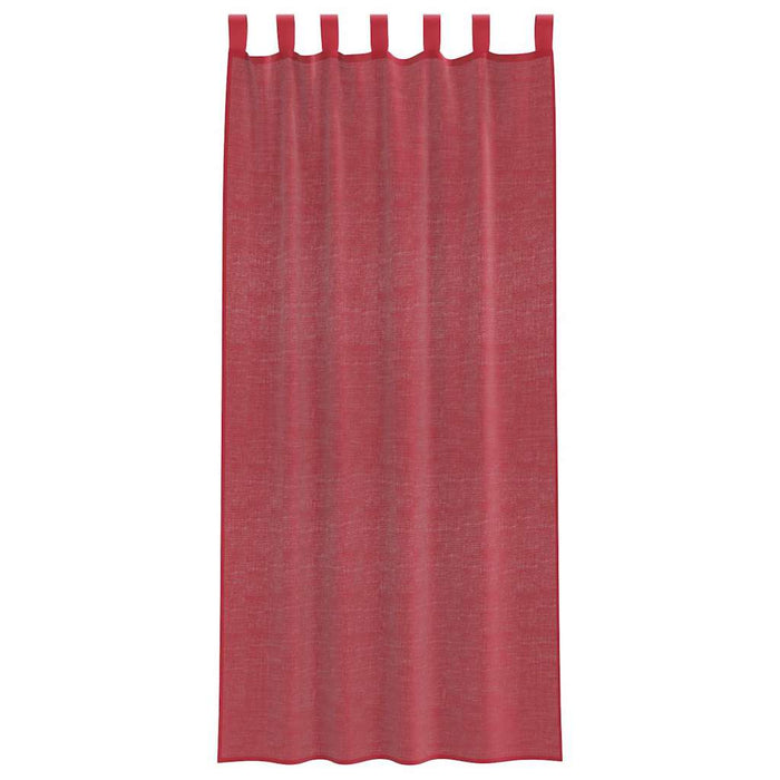 Tende in Voile con Passanti 2 pz Rosso Vino 140x245 cm 4102339