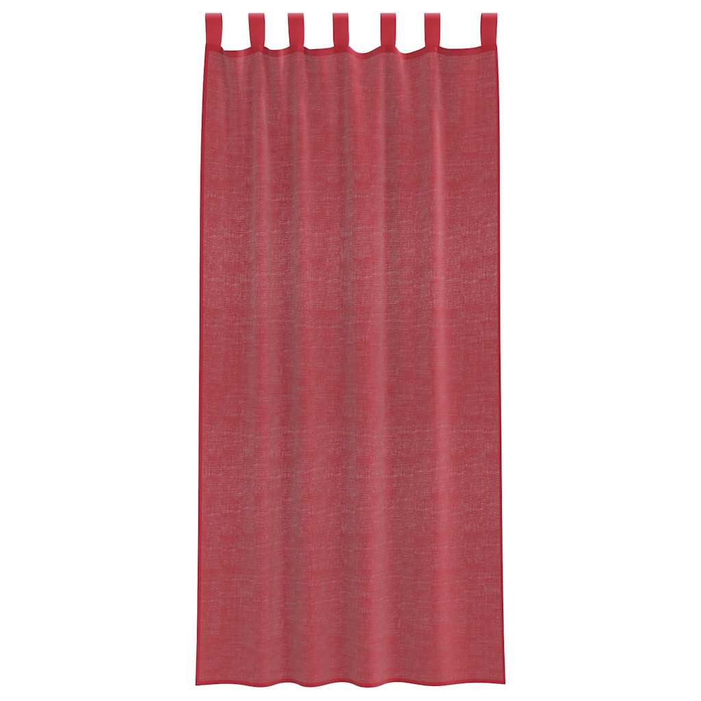Tende in Voile con Passanti 2 pz Rosso Vino 140x245 cm