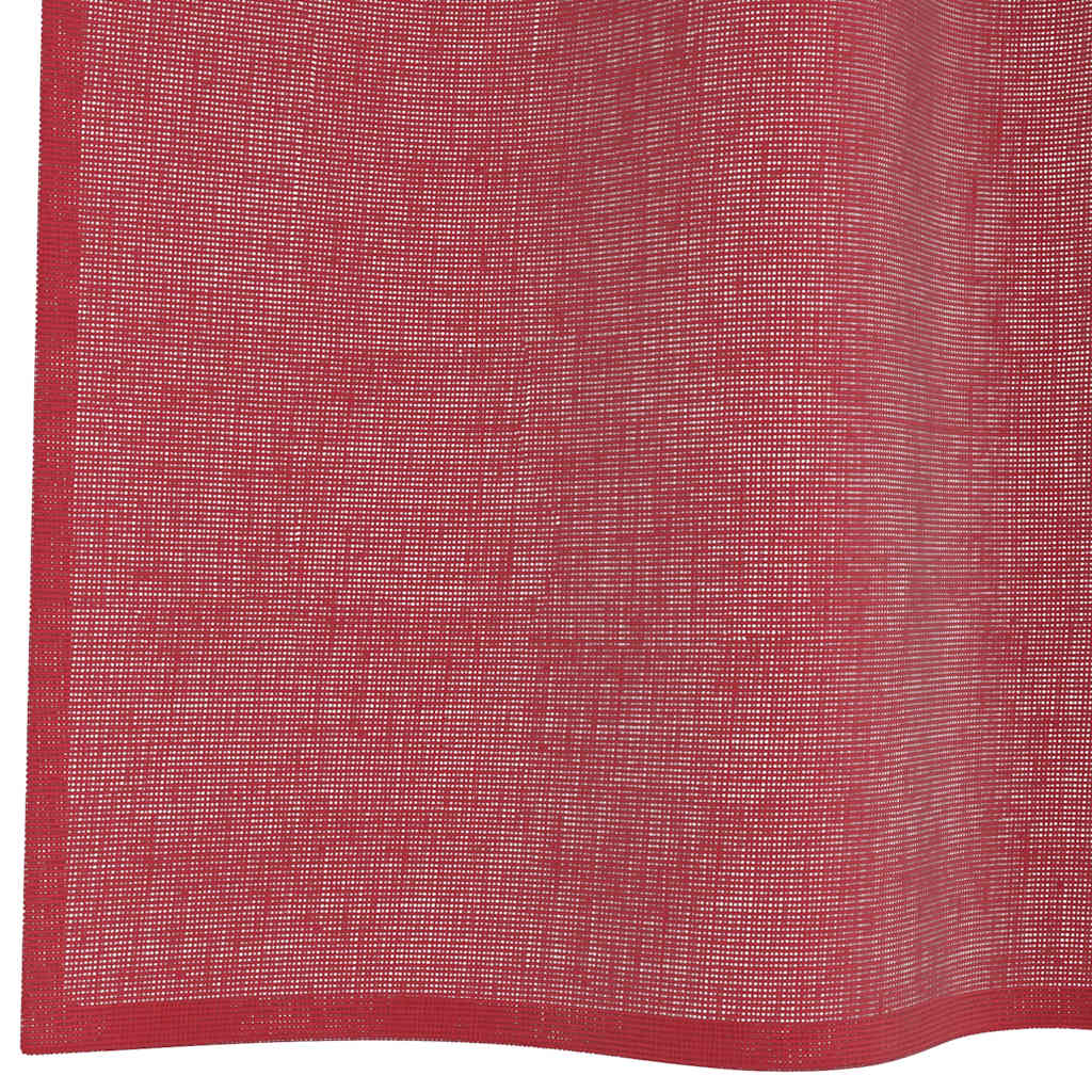 Tende in Voile con Passanti 2 pz Rosso Vino 140x245 cm 4102339