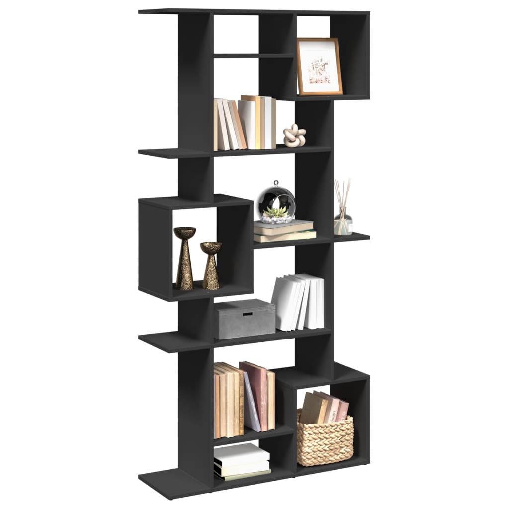 Libreria Nera 92x29x188 cm in Legno Multistrato 3310317